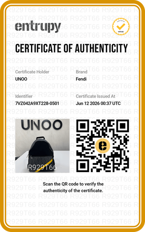Fendi FF Diagonal Backpack Black Zucca Nylon Leather Yellow Stripe - www.unoo.com