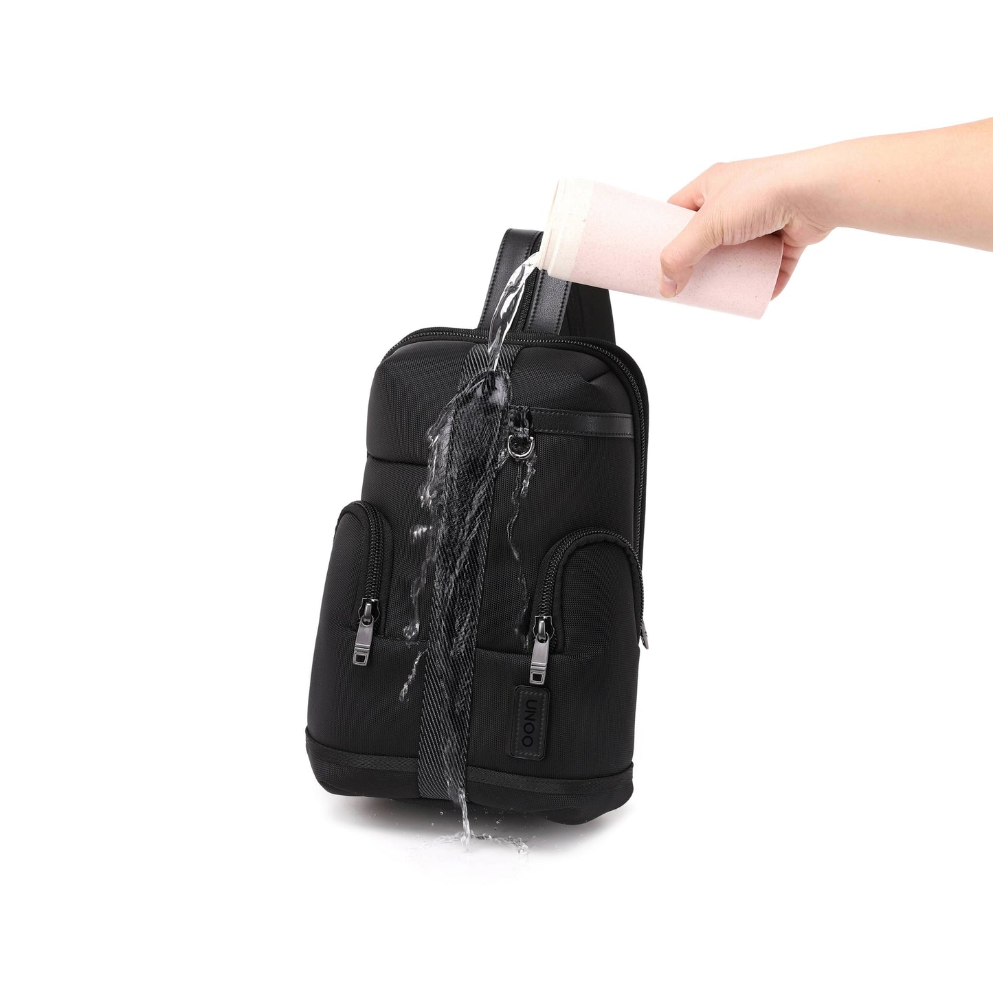 UNOO Kinston Crossbody Backpack - Black