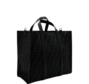 Fendi Jacquard Shopper Tote Bag - Black - www.unoo.com