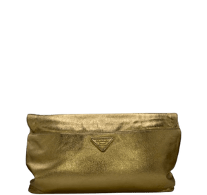 Prada Nappa Leather Flame Clutch Bag Gold Handbag Women’s Designer - www.unoo.com