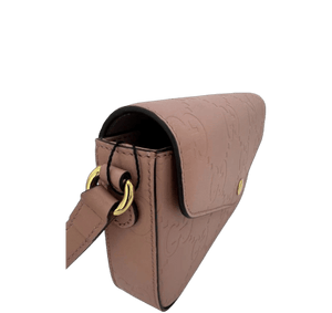 Gucci GG Embossed Leather Mini Crossbody Bag Pink Blush Gold Hardware - www.unoo.com