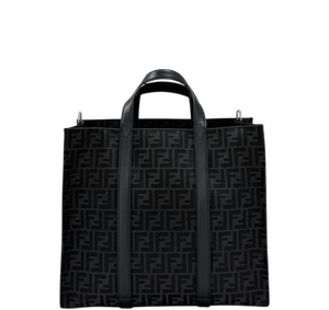 Fendi Jacquard Shopper Tote Bag - Black - www.unoo.com