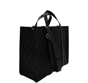 Fendi Jacquard Shopper Tote Bag - Black - www.unoo.com
