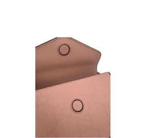 Gucci GG Embossed Leather Mini Crossbody Bag Pink Blush Gold Hardware - www.unoo.com