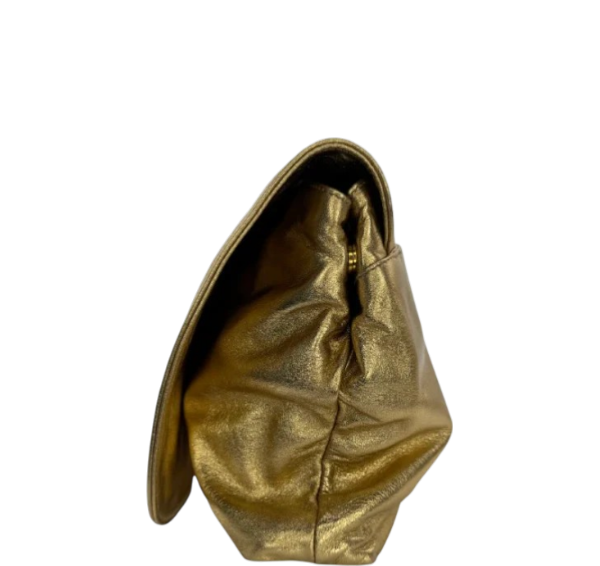 Prada Nappa Leather Flame Clutch Bag Gold Handbag Women’s Designer