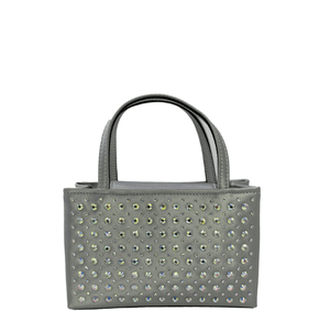 Kate Spade Sam Icon Crystal Embellished Fabric Mini Tote - Platinum Grey - www.unoo.com