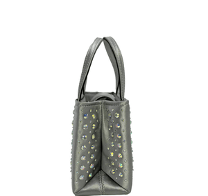 Kate Spade Sam Icon Crystal Embellished Fabric Mini Tote - Platinum Grey - www.unoo.com