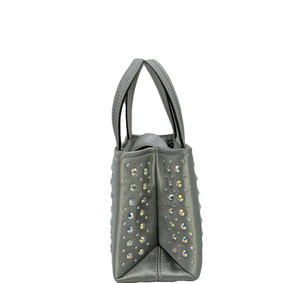 Kate Spade Sam Icon Crystal Embellished Fabric Mini Tote - Platinum Grey - www.unoo.com