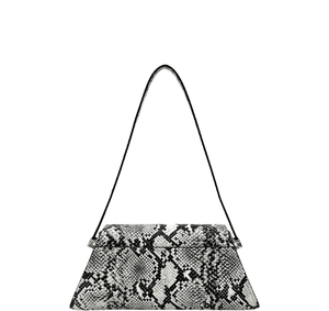 Michael Kors Ludlow Medium Snake Embossed Leather Shoulder Bag - Aluminum - www.unoo.com
