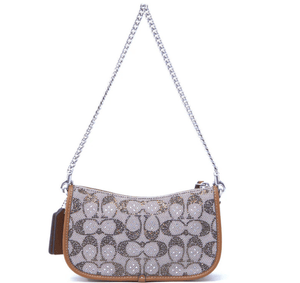 Coach Swinger 20 Crystal Signature Jacquard Shoulder Handbag - Burnished Amber - www.unoo.com