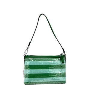 Kate Spade Lulu Seaside Stripe Sequin East West Pouchette - Green - www.unoo.com