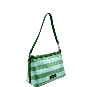 Kate Spade Lulu Seaside Stripe Sequin East West Pouchette - Green - www.unoo.com