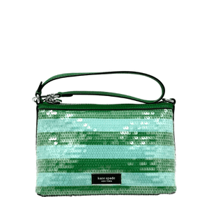 Kate Spade Lulu Seaside Stripe Sequin East West Pouchette - Green - www.unoo.com