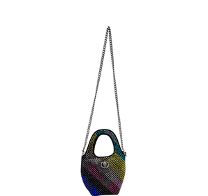 Kurt Geiger Small Chelsea Crystal Hobo Bag- Rainbow Crystal - www.unoo.com