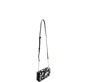 Kate Spade Morgan Tropical Foliage Flap Chain Wallet - White/Black - www.unoo.com