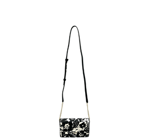 Kate Spade Morgan Tropical Foliage Flap Chain Wallet - White/Black - www.unoo.com
