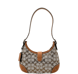 Coach Hamptons Hobo Bag In Crystal Signature Jacquard- Silver/Burnished Amber - www.unoo.com