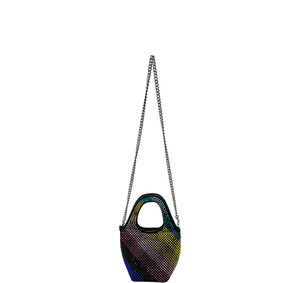Kurt Geiger Small Chelsea Crystal Hobo Bag- Rainbow Crystal - www.unoo.com