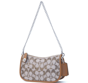 Coach Swinger 20 Crystal Signature Jacquard Shoulder Handbag - Burnished Amber - www.unoo.com