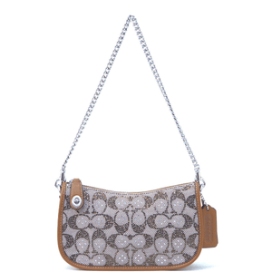 Coach Swinger 20 Crystal Signature Jacquard Shoulder Handbag - Burnished Amber - www.unoo.com