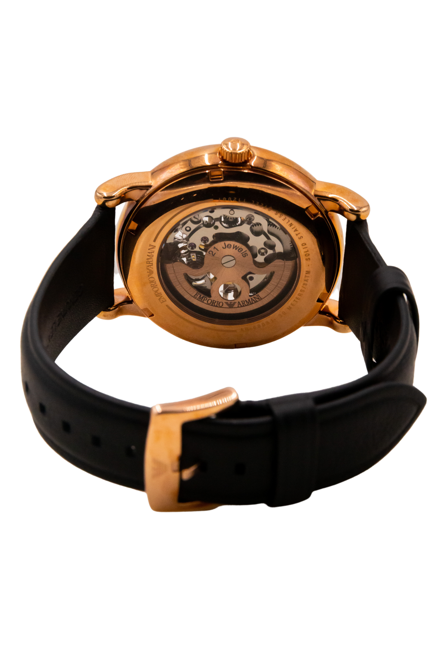 Emporio Armani Rose Gold-Tone Leather Automatic Men's Watch - AR60031