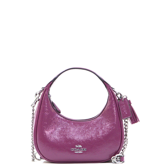 Coach Carmen Mini Crossbody Crinkled Pink Patent Leather - Pink
