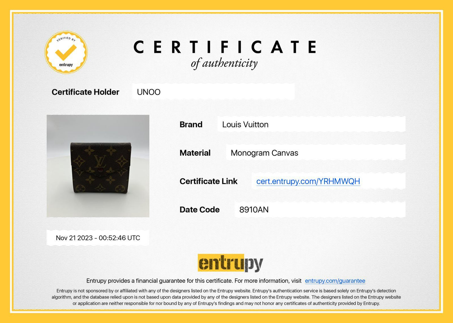 محفظة Louis Vuitton Victorine Vintage Monogram Brown - مملوكة مسبقًا