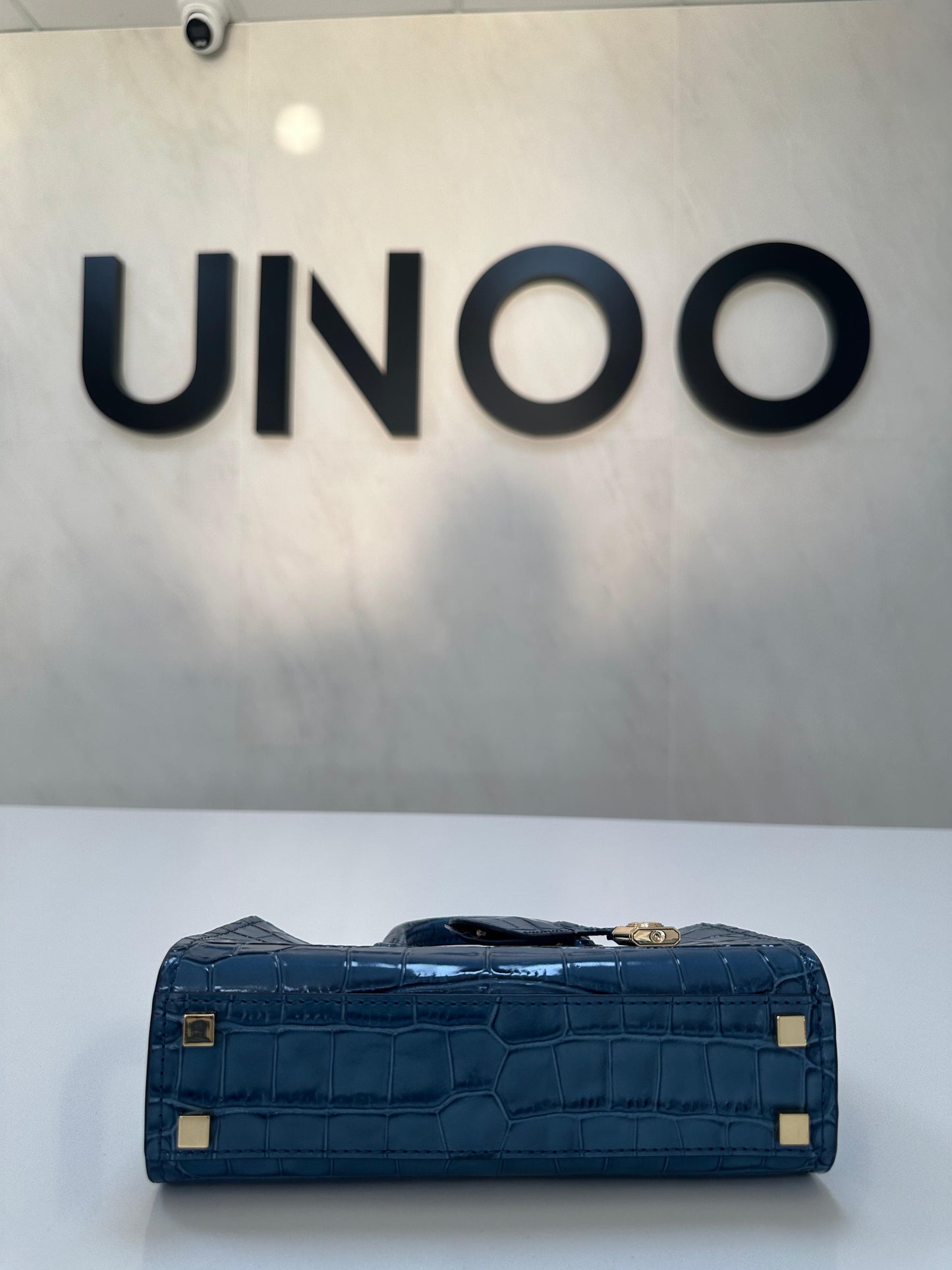 Michael Kors Scarlett Extra Small Embossed Leather Crossbody -Dark Chambray