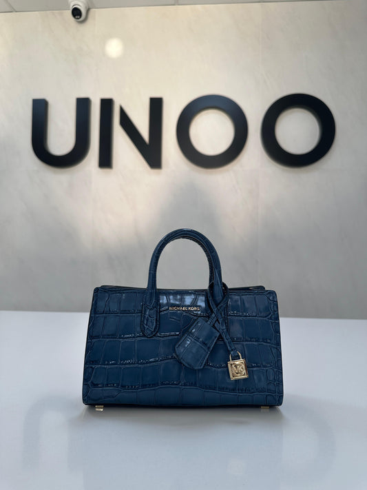 Michael Kors Scarlett Extra Small Embossed Leather Crossbody -Dark Chambray