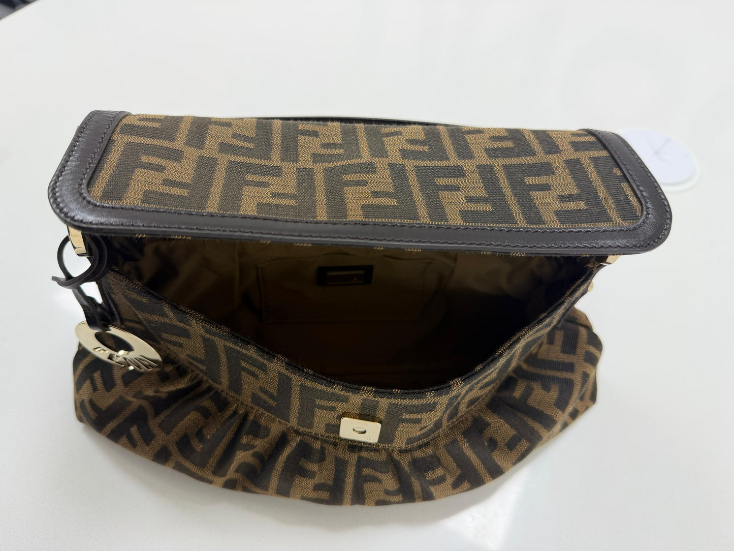Fendi Tobacco Zucca Canvas and Leather Chef Shoulder Bag - PRE OWNED