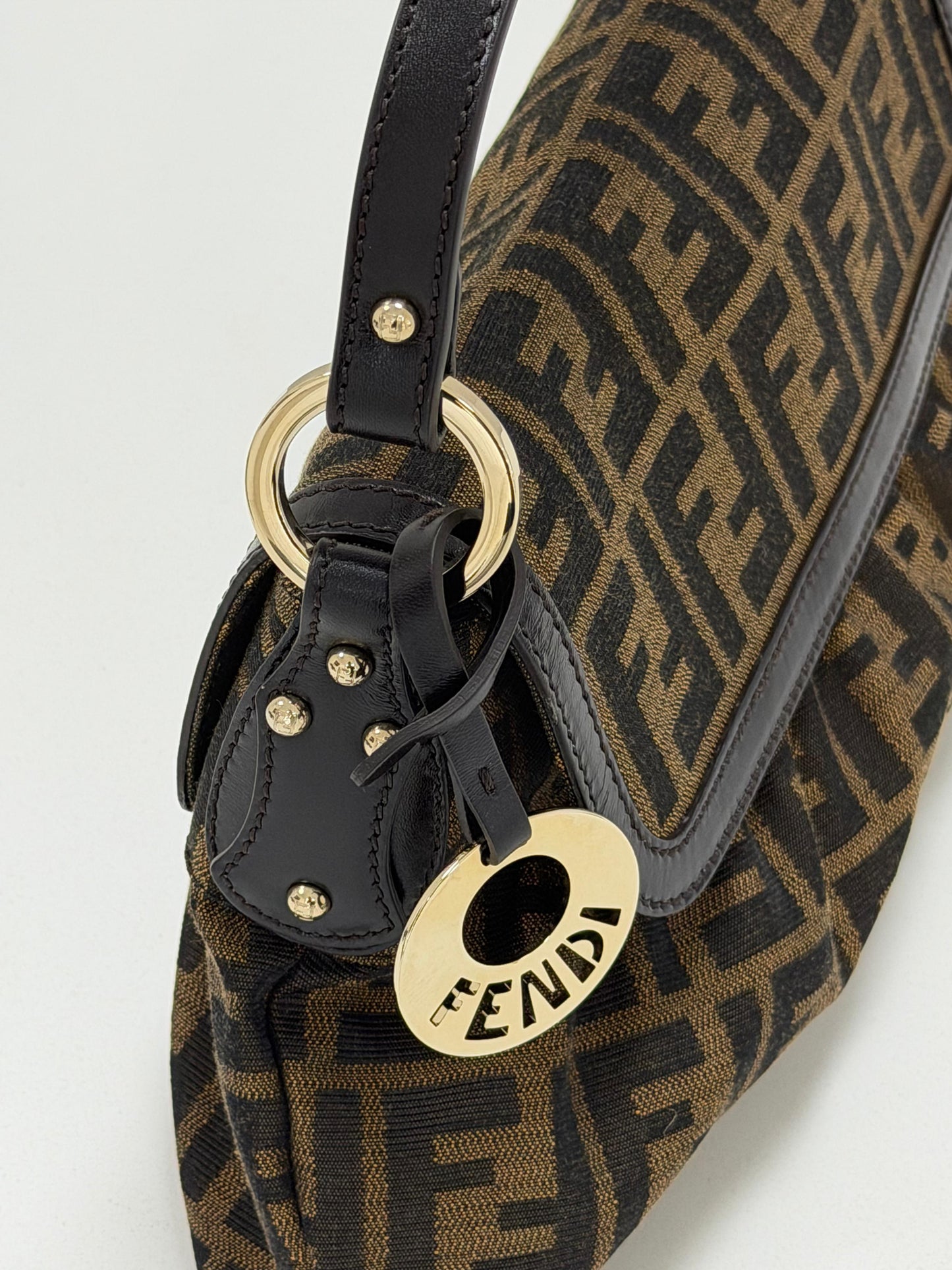 Fendi Tobacco Zucca Canvas and Leather Chef Shoulder Bag - PRE OWNED
