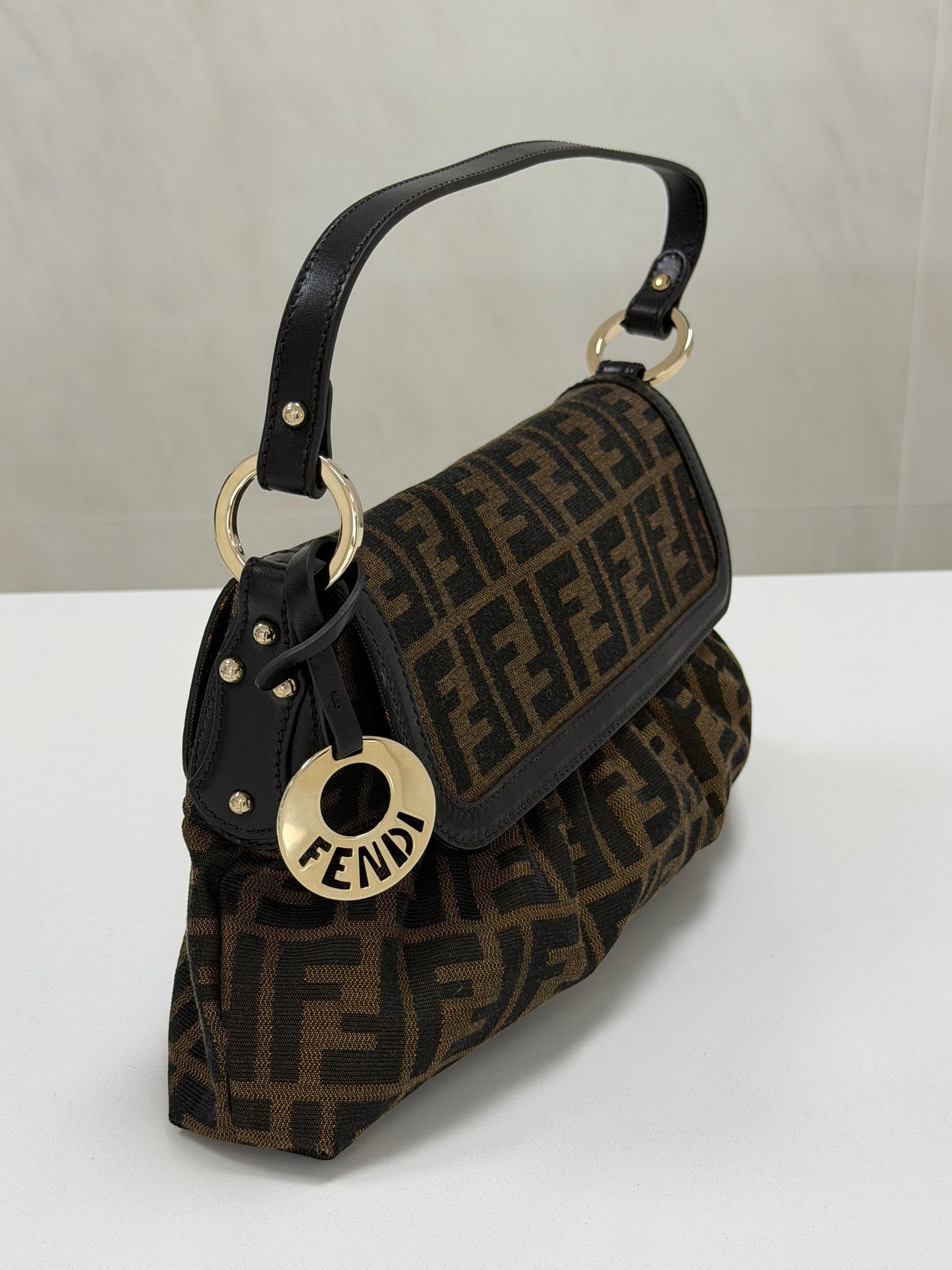 Fendi Tobacco Zucca Canvas and Leather Chef Shoulder Bag - PRE OWNED