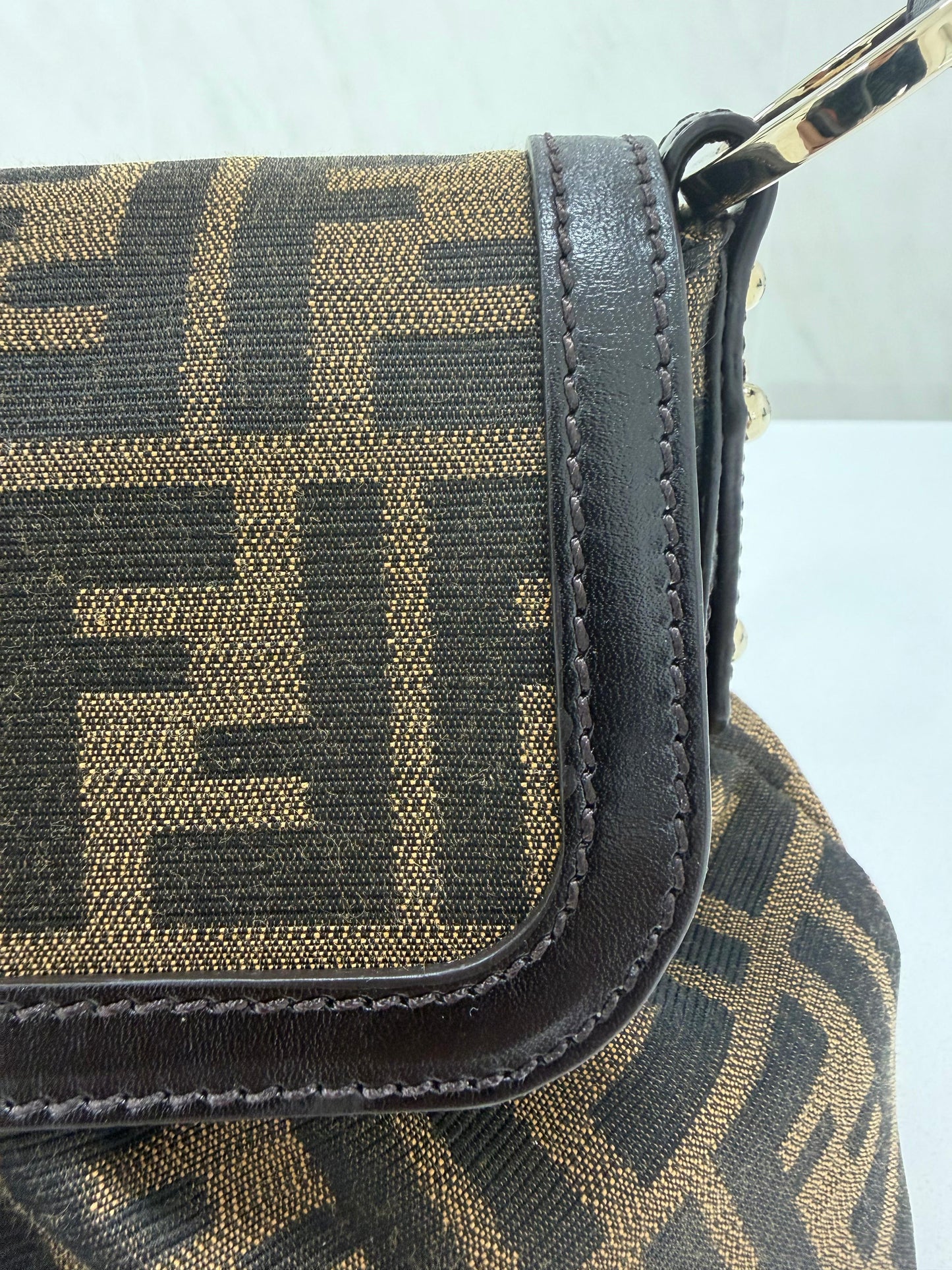 Fendi Tobacco Zucca Canvas and Leather Chef Shoulder Bag - PRE OWNED