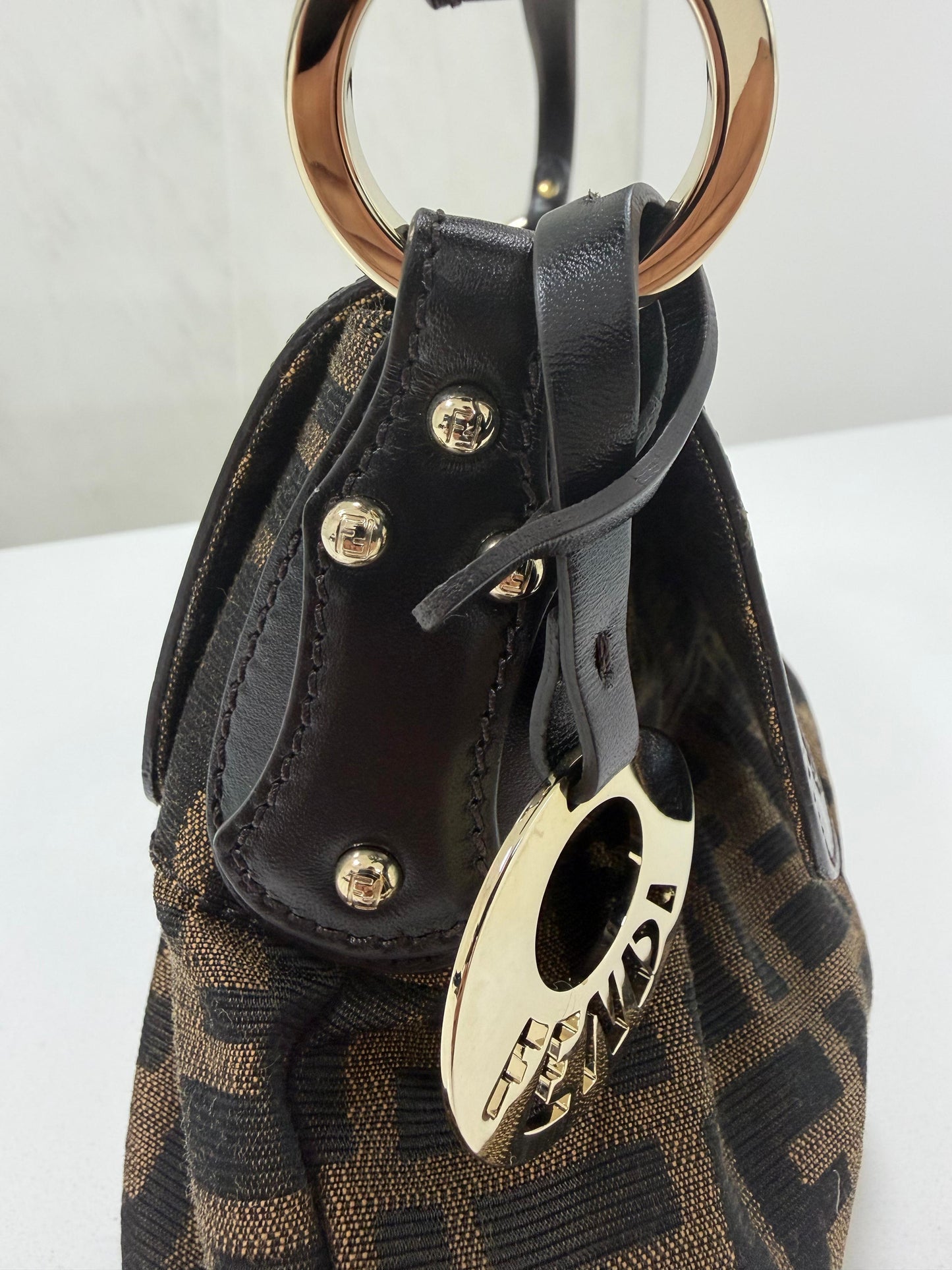 Fendi Tobacco Zucca Canvas and Leather Chef Shoulder Bag - PRE OWNED