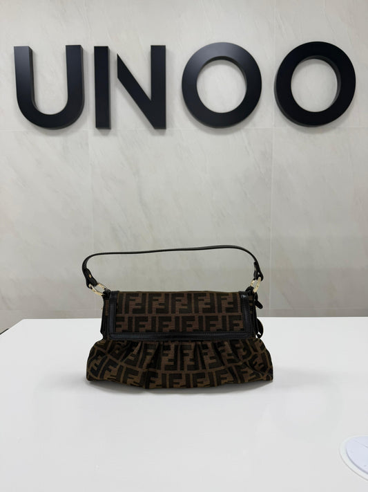 Fendi Tobacco Zucca Canvas and Leather Chef Shoulder Bag - PRE OWNED