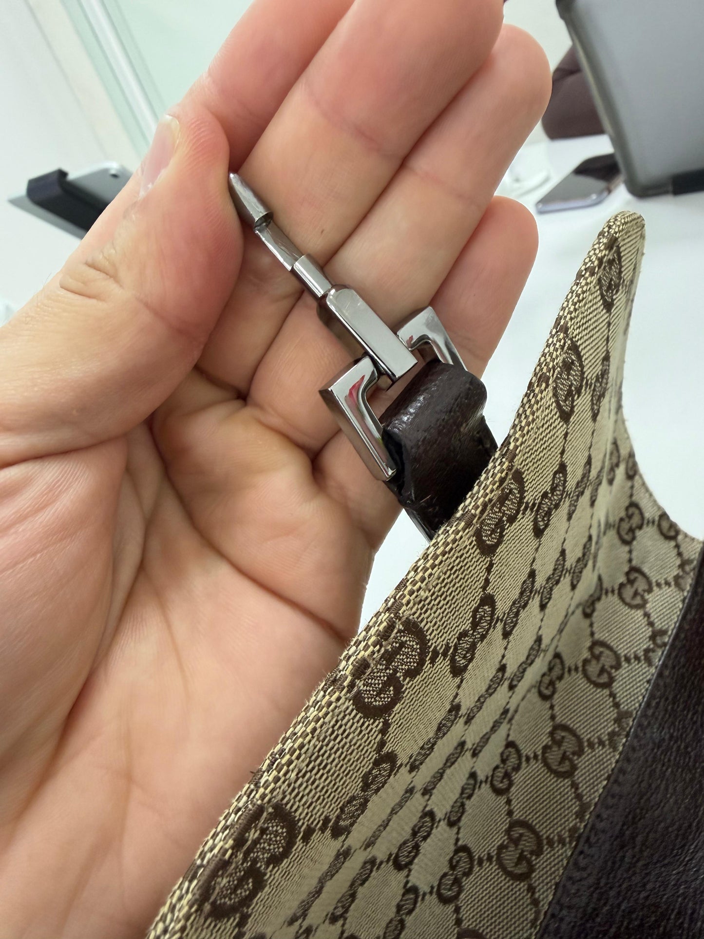 Gucci Jackie Embossed Monogram Canvas Backpack -PRE OWNED