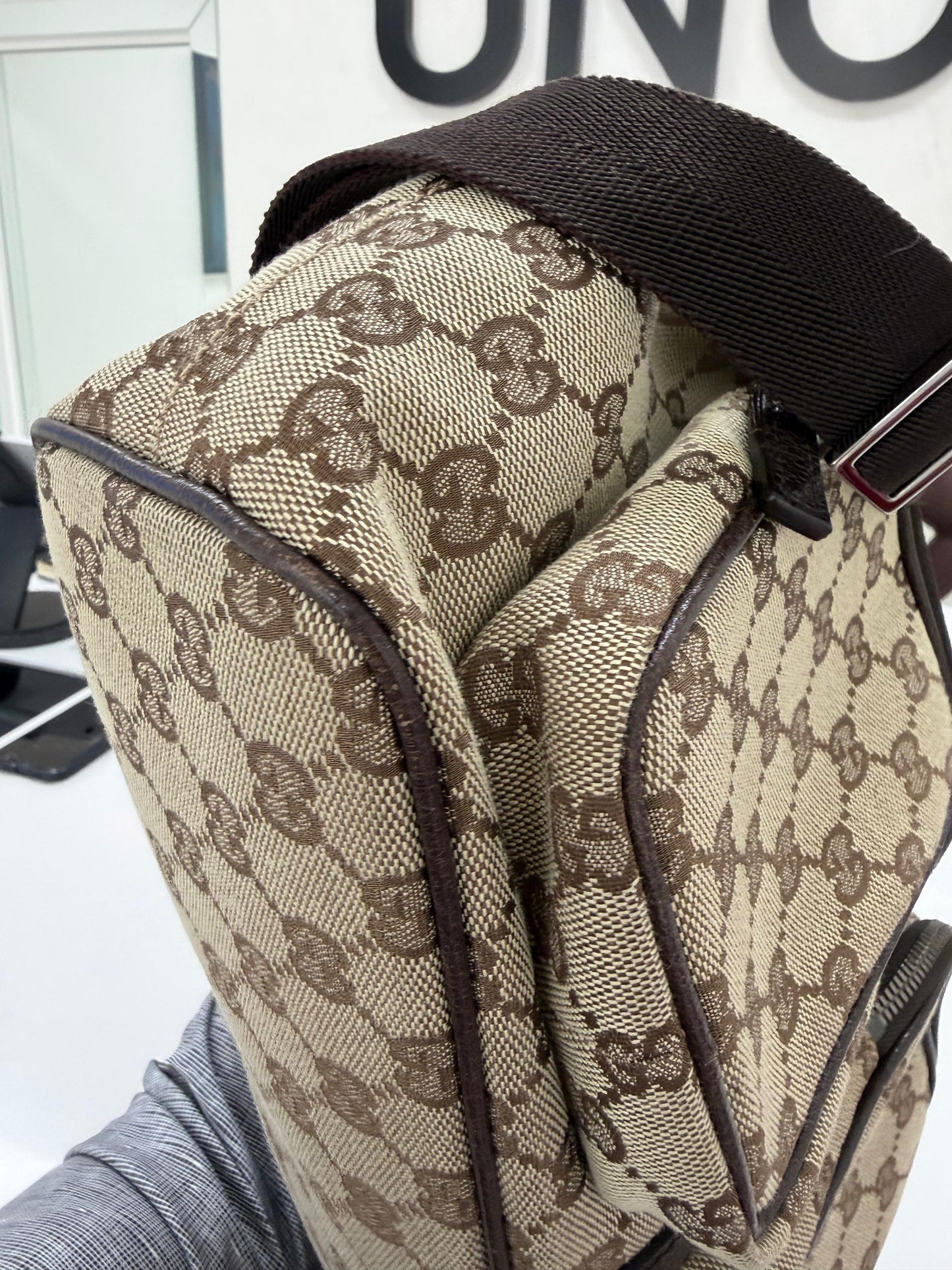 Gucci Jackie Embossed Monogram Canvas Backpack -PRE OWNED