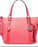Michael Kors Logo Sullivan Convertible Top Zip Tote - Geranium