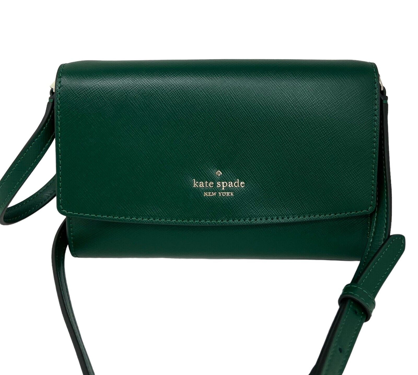 Kate Spade Perry Saffiano Leather Deep Jade Crossbody Bag K8709 $239