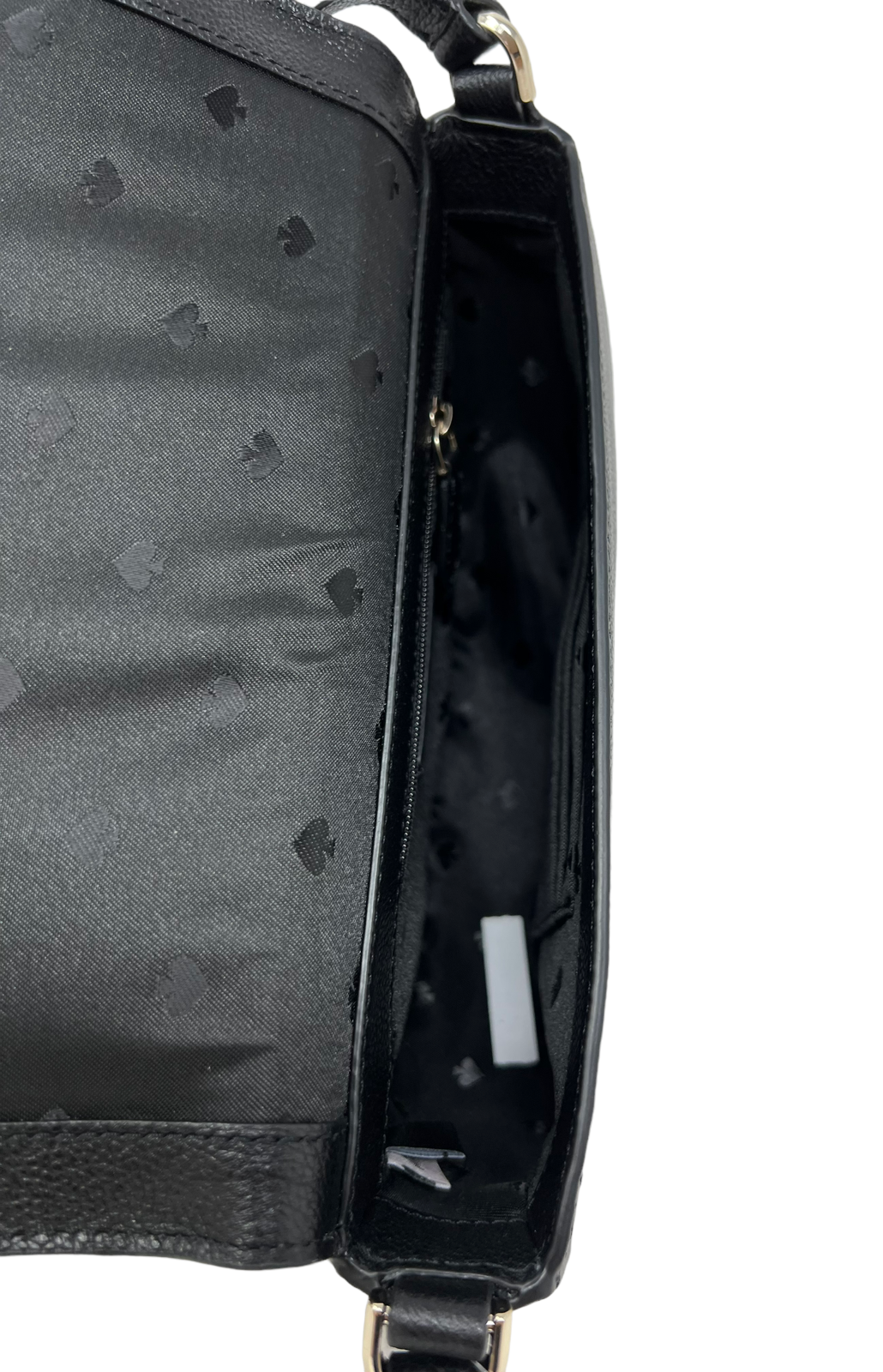 Kate Spade Flap Crossbody Crescent Black Pebble Leather Bag K8146 $329