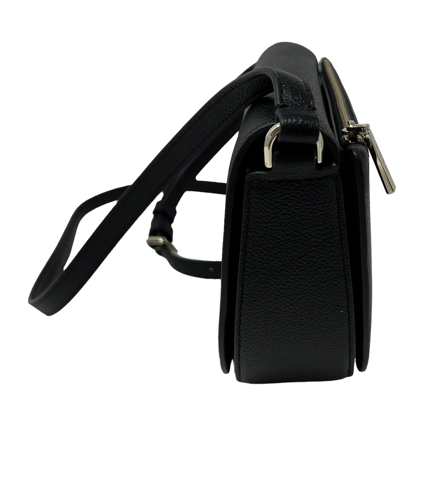 Kate Spade Flap Crossbody Crescent Black Pebble Leather Bag K8146 $329
