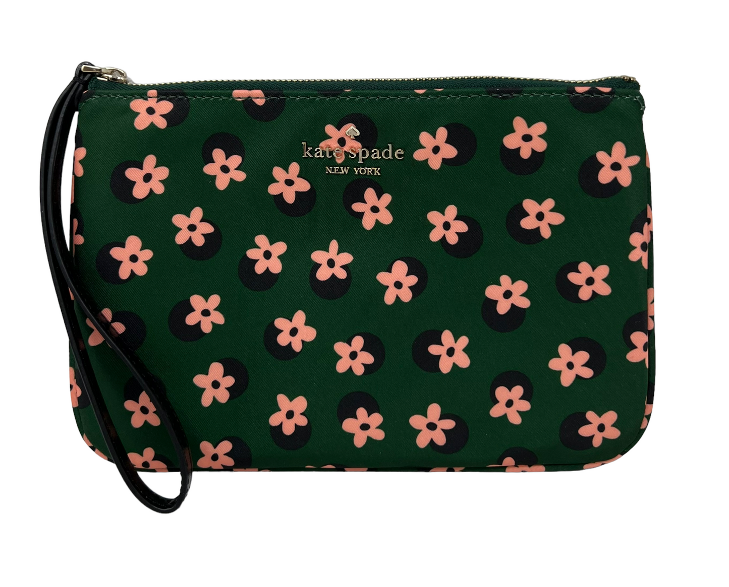 Kate Spade Chelsea The Little Better Daisy Print Nylon Wristlet Green K8251 $139