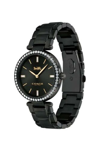 Coach Park Women's Crystal Bezel Black Finish Stainless Steel Watch 14503421