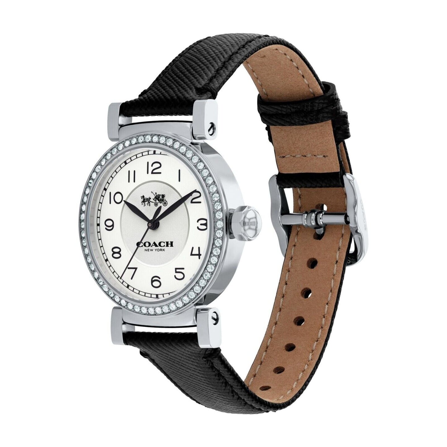 Coach Madison Silver Dial Ladies Fashion Black Leather Band Watch 14502399 $275