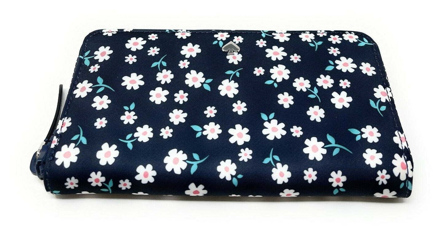 Kate Spade Jae Fleurette Toss Large Continental Wallet Navy Floral WLR00531 $229