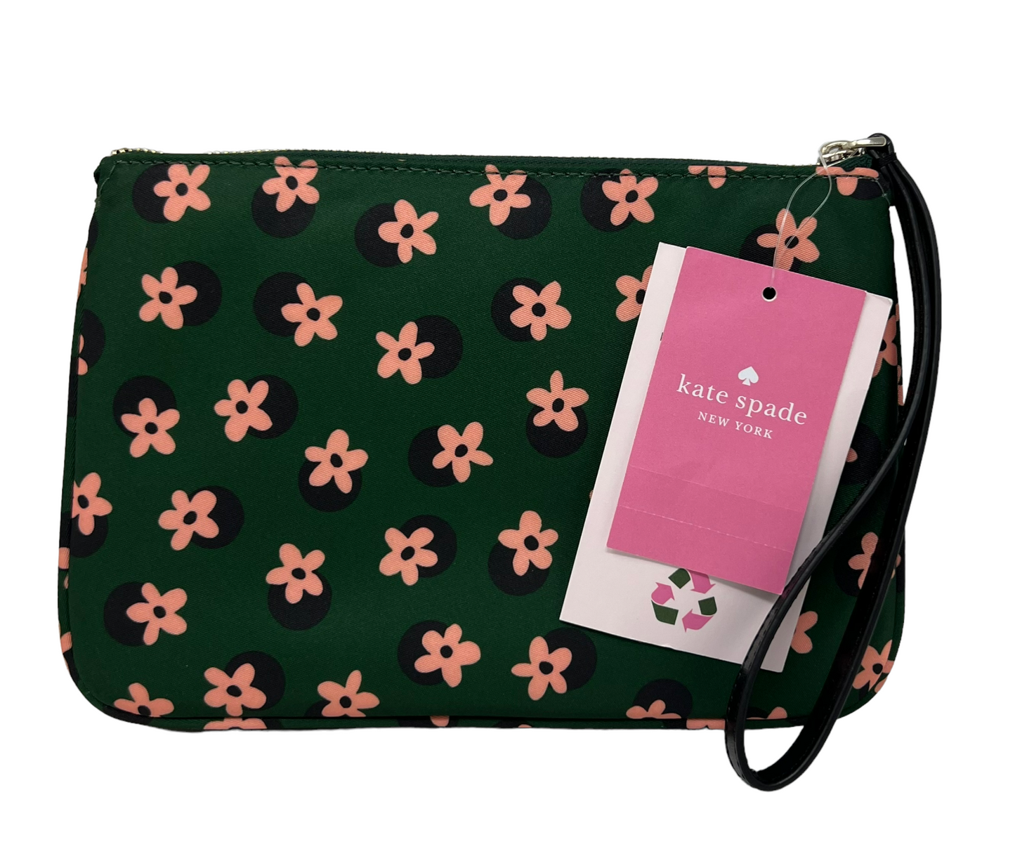 Kate Spade Chelsea The Little Better Daisy Print Nylon Wristlet Green K8251 $139