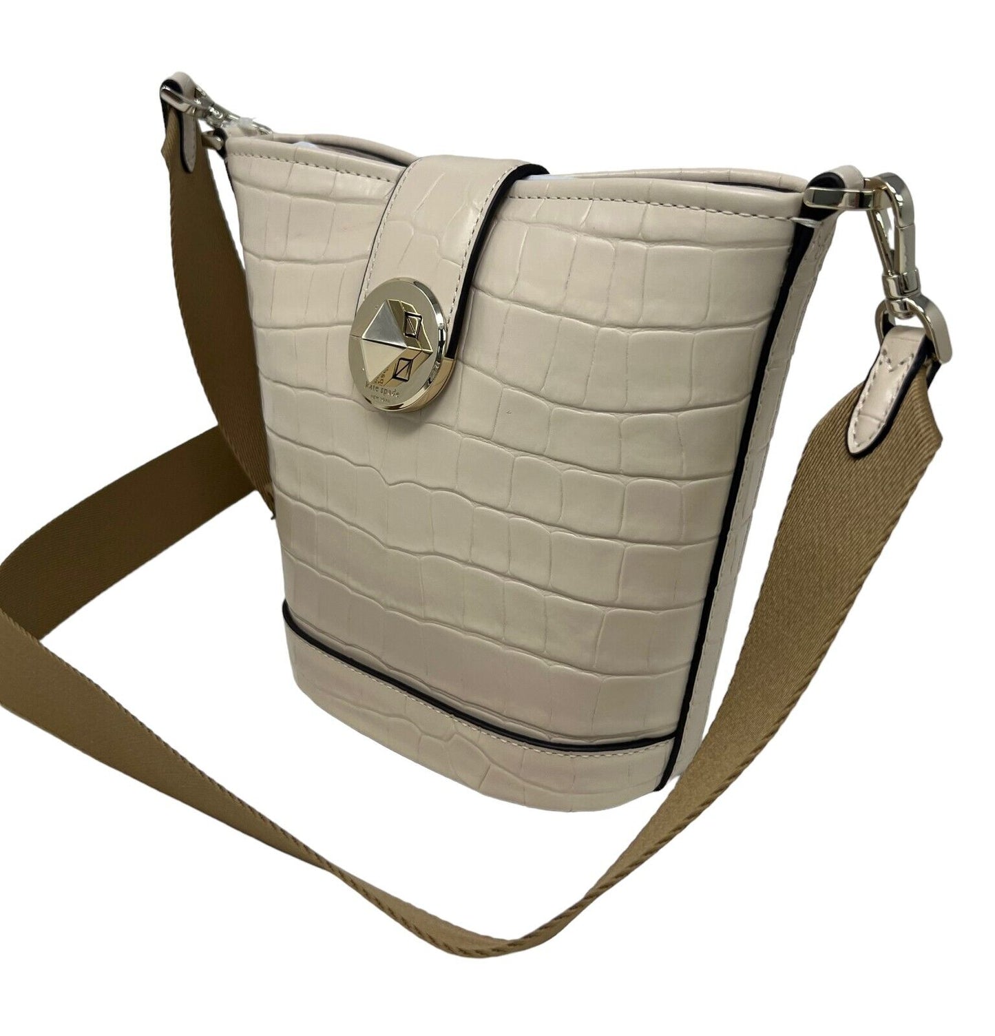 Kate Spade Audrey Mini Bucket Crocodile Embossed Crossbody Bag K9376 $329