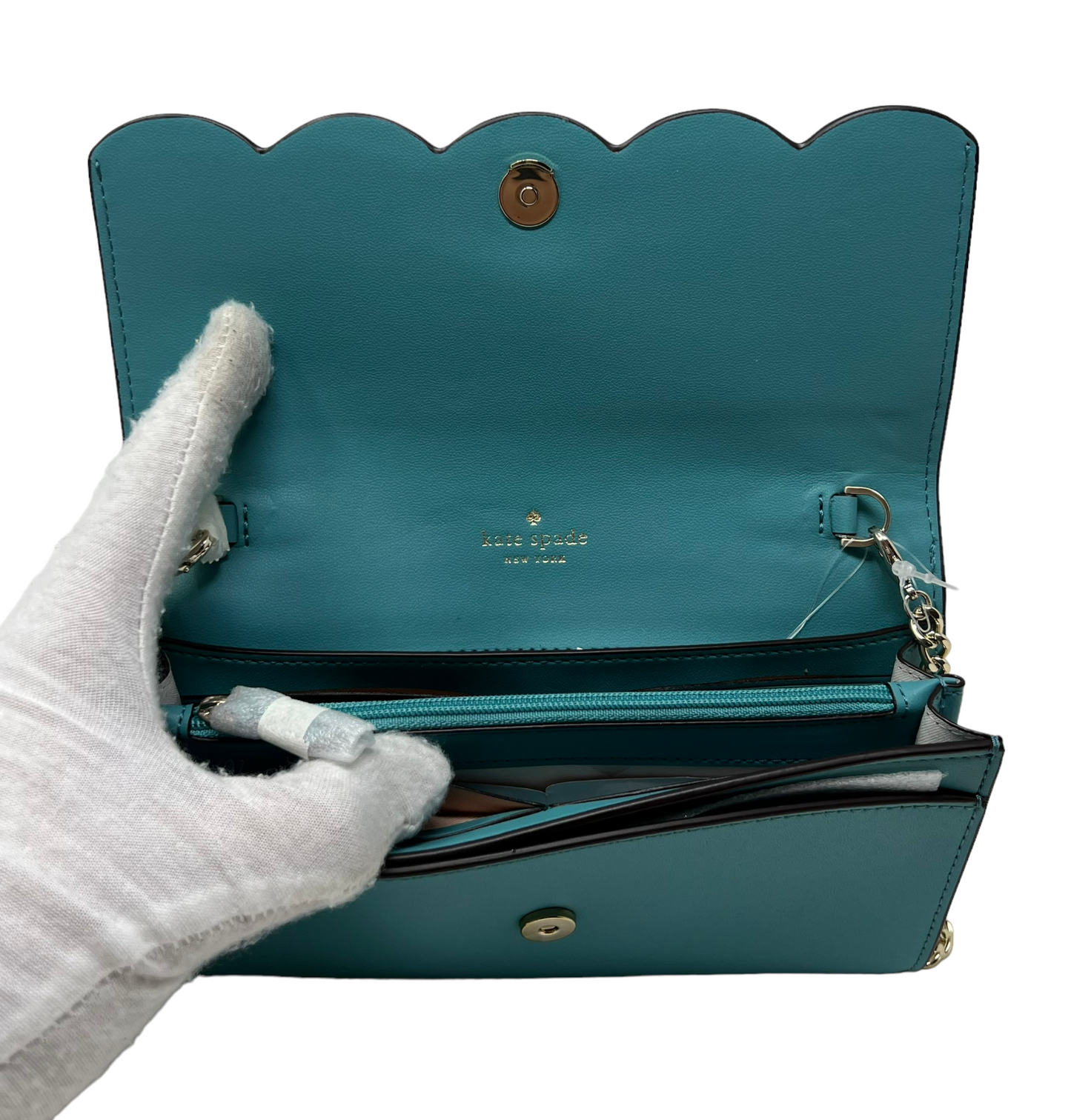 Kate Spade Gemma Stone Blue Smooth Leather Wallet on a Chain Bag WLR00552 $249