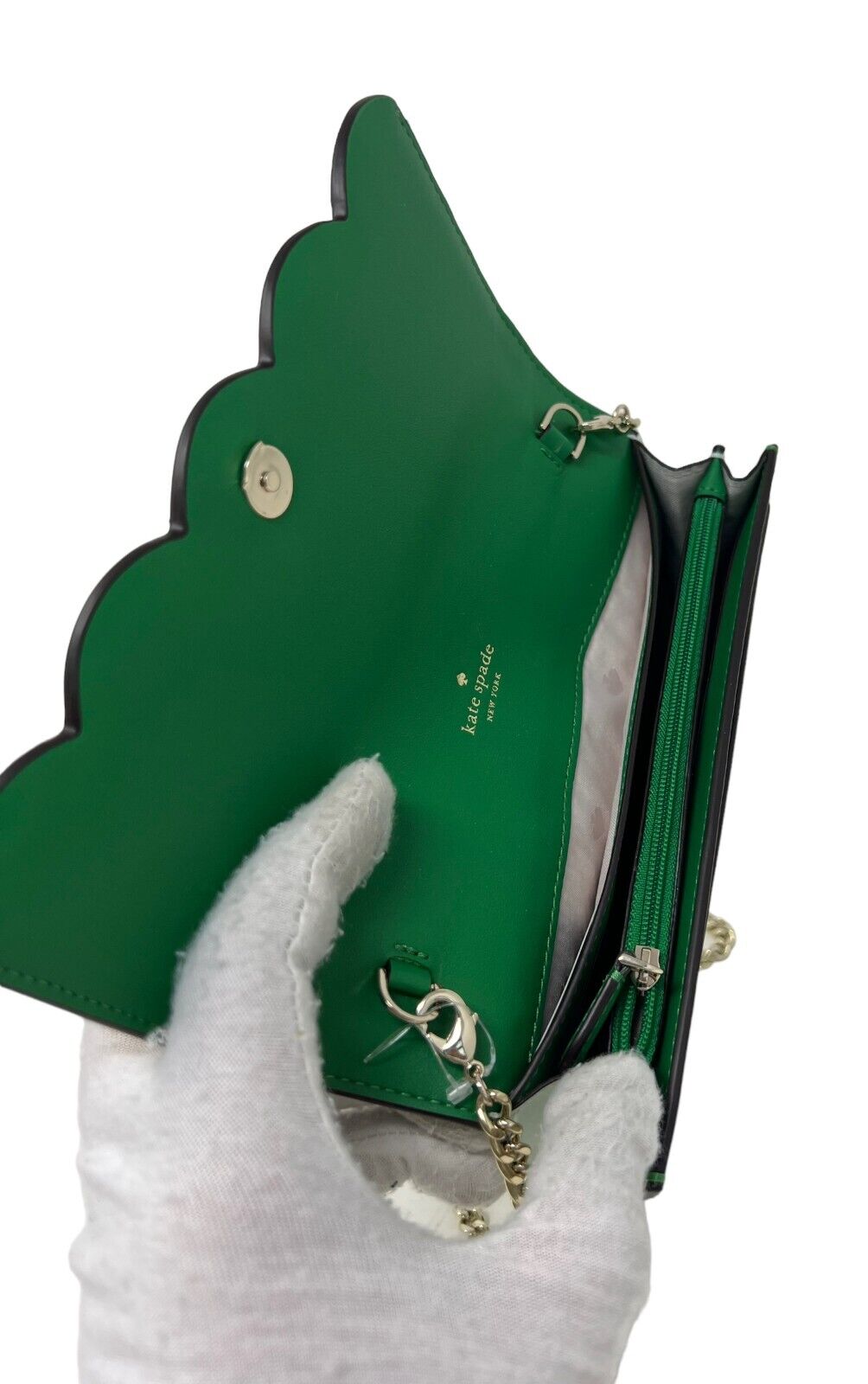 Kate Spade Gemma Lime Sherb Smooth Leather Wallet on a Chain Bag WLR00552 $249