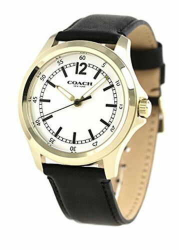 Coach Mens Barrow Analog Watch Black/gold 14602056 $275